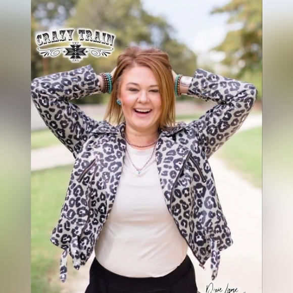 CRAZY TRAIN Leopard Jacket, "Taylor" Faux Leather Jacket - XXL - Picture 3 of 15